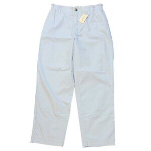 Sundance Womens Baby Blue Cotton Pants Size 8 High Paperbag Waist Tapered Leg